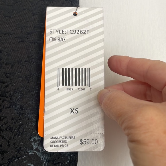 NWT Inner Spirit Black Shiny Yoga Pants XS - Picture 6 of 8